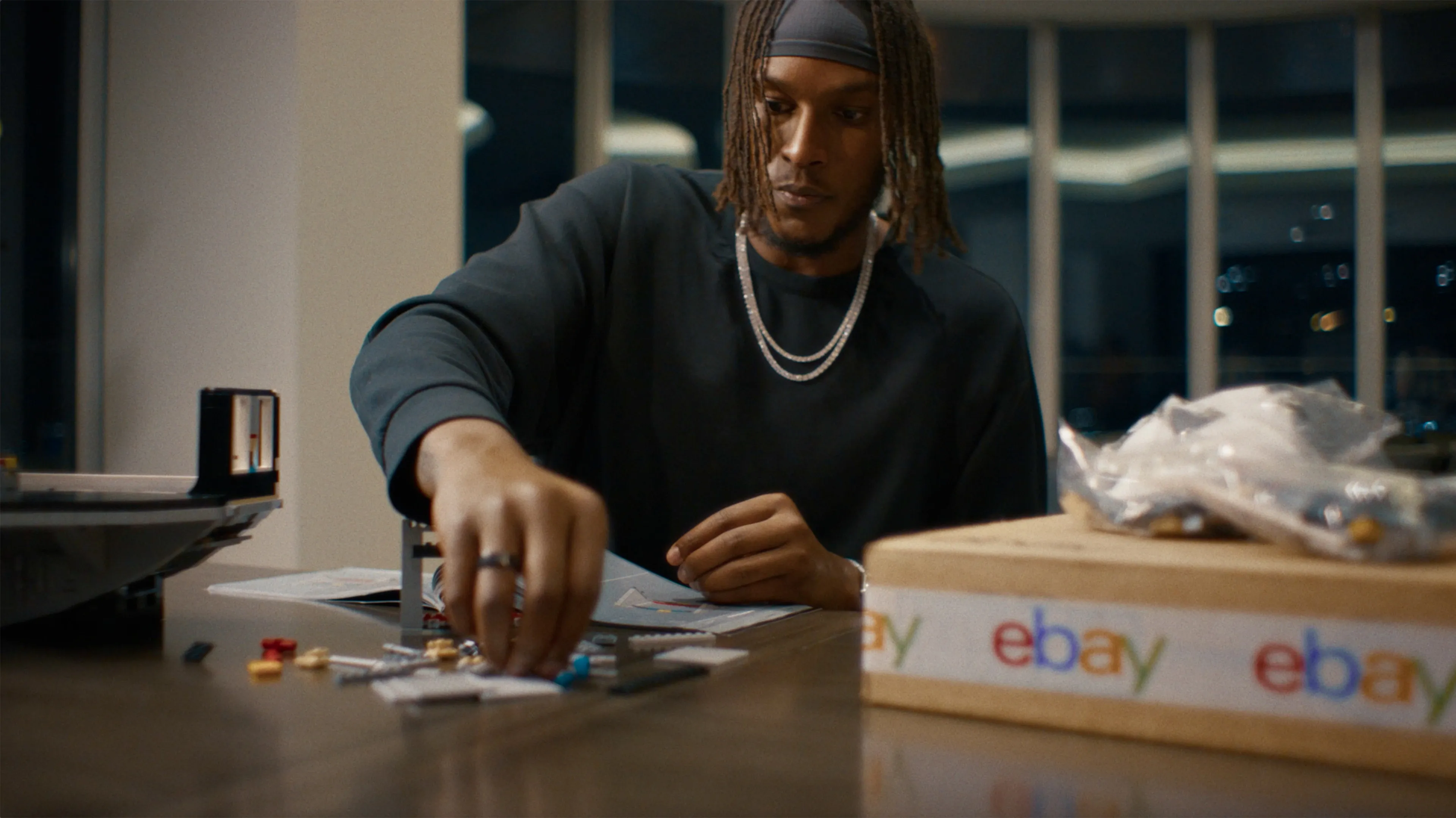 Man building with legos