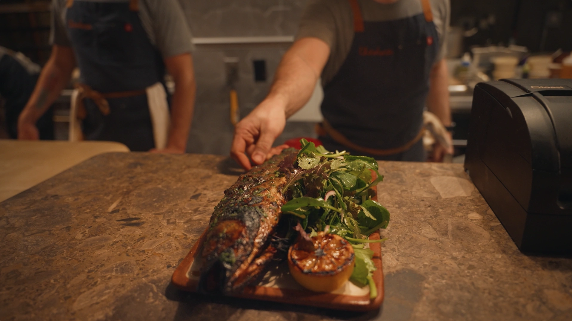 branzion on a serving plate