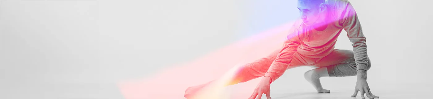 Dansare i rörelse, färgglad abstrakt bakgrund med rörelse och dynamik