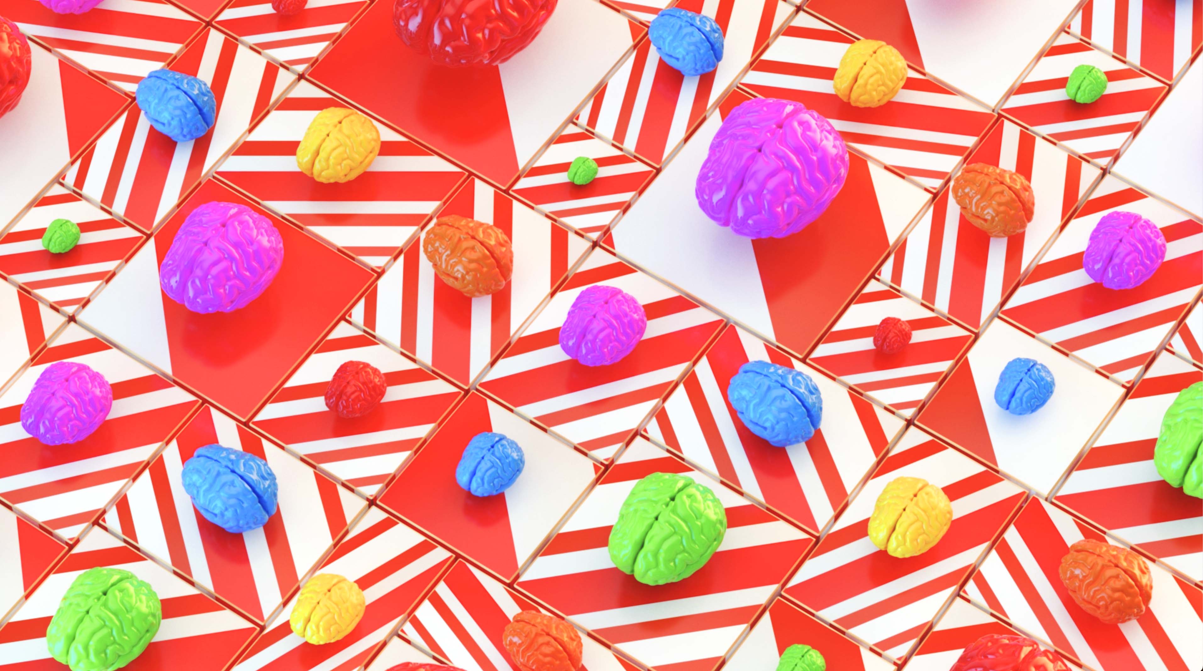 Move mindfully graphic featuring brightly coloured brains on a board