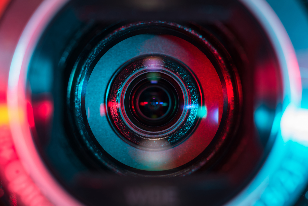 Close up of a camera lens