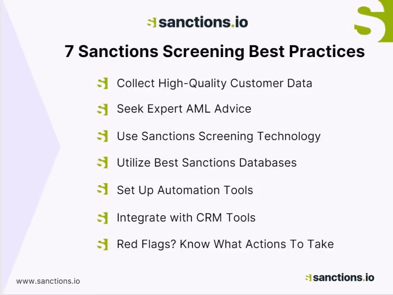 7 Sanctions Screening Best Practices