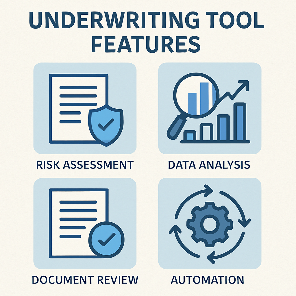 Visual representation of underwriting tool features