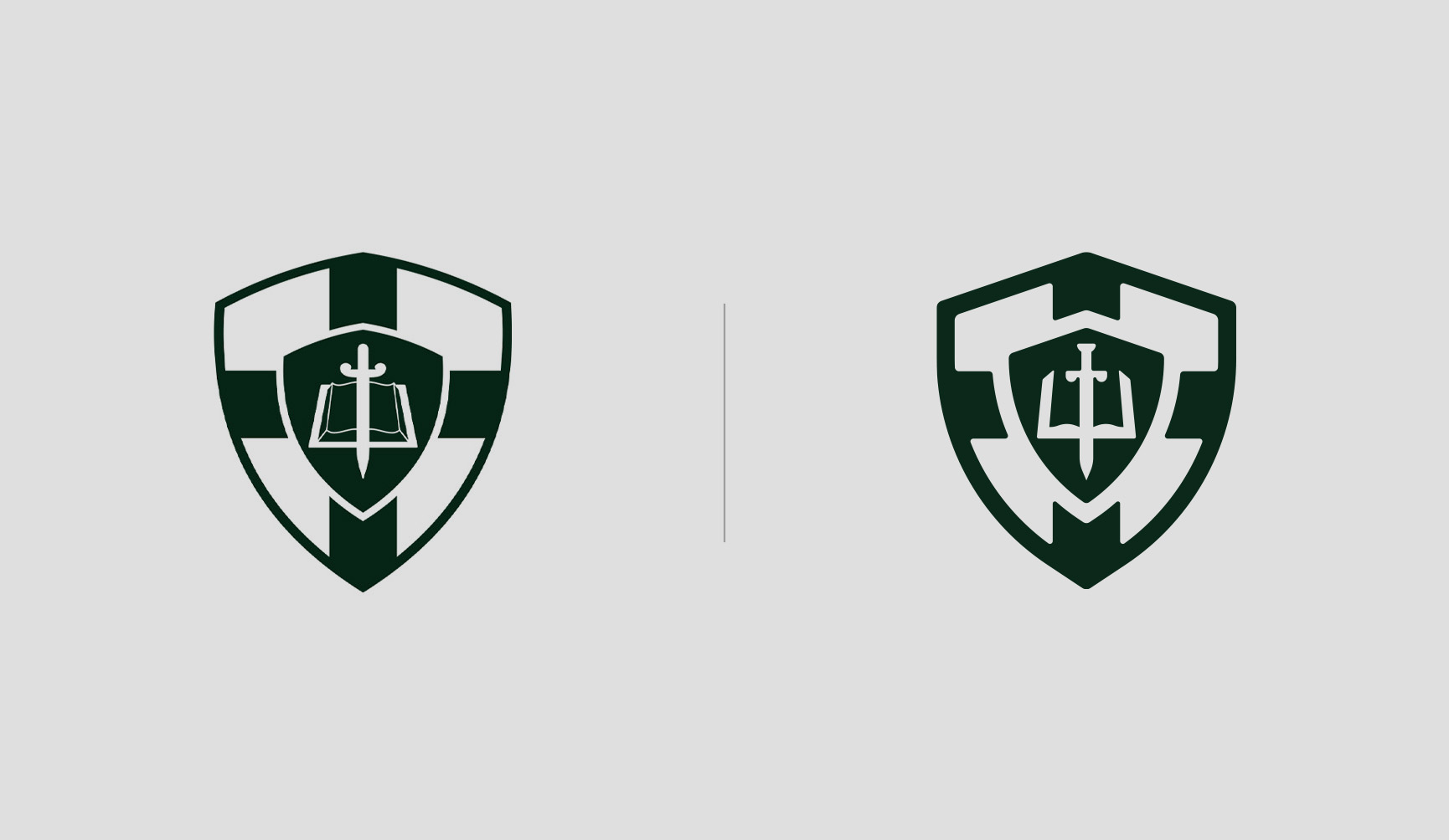 Side-by-side comparison of Greenville Presbyterian Theological Seminary's old and new logo designs