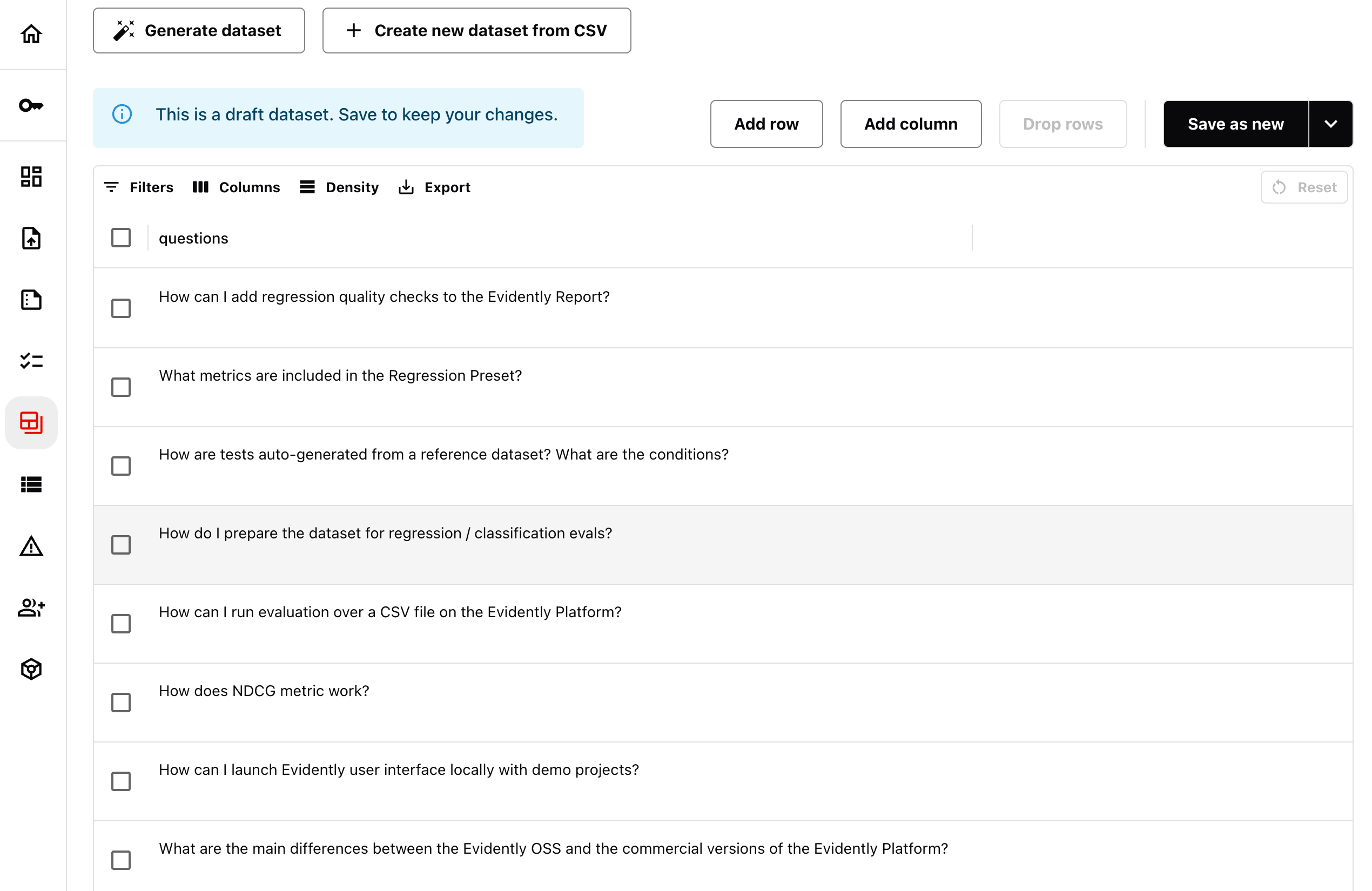 Generate synthetic data in Evidently Cloud