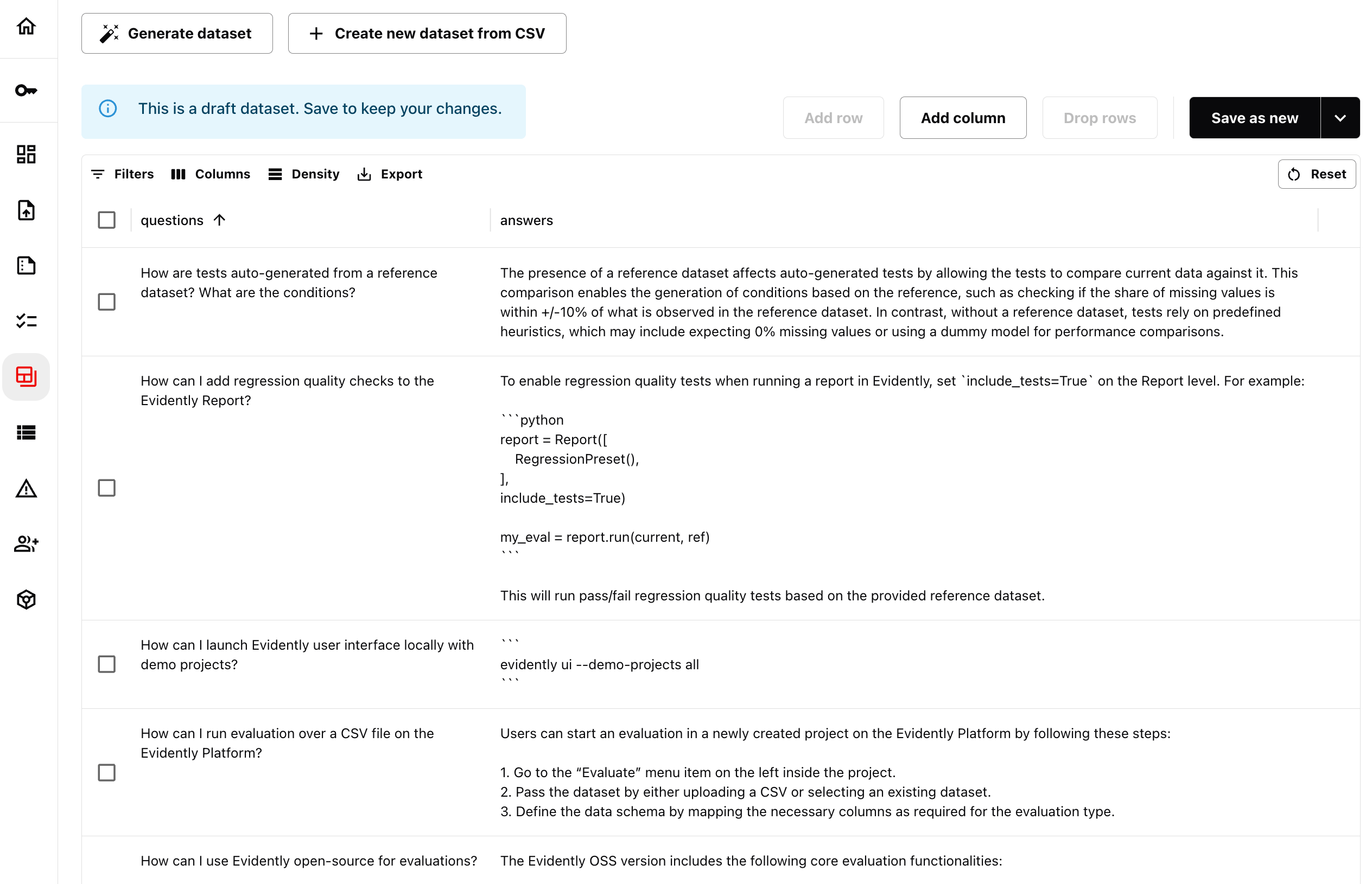 Generate synthetic input-output pairs for RAG testing with Evidently Cloud