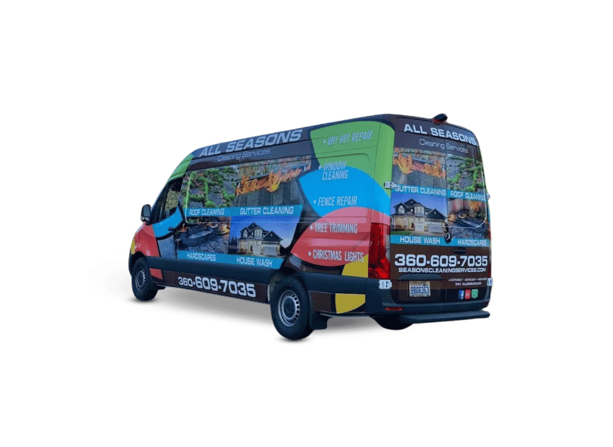 all seasons cleaning services work van