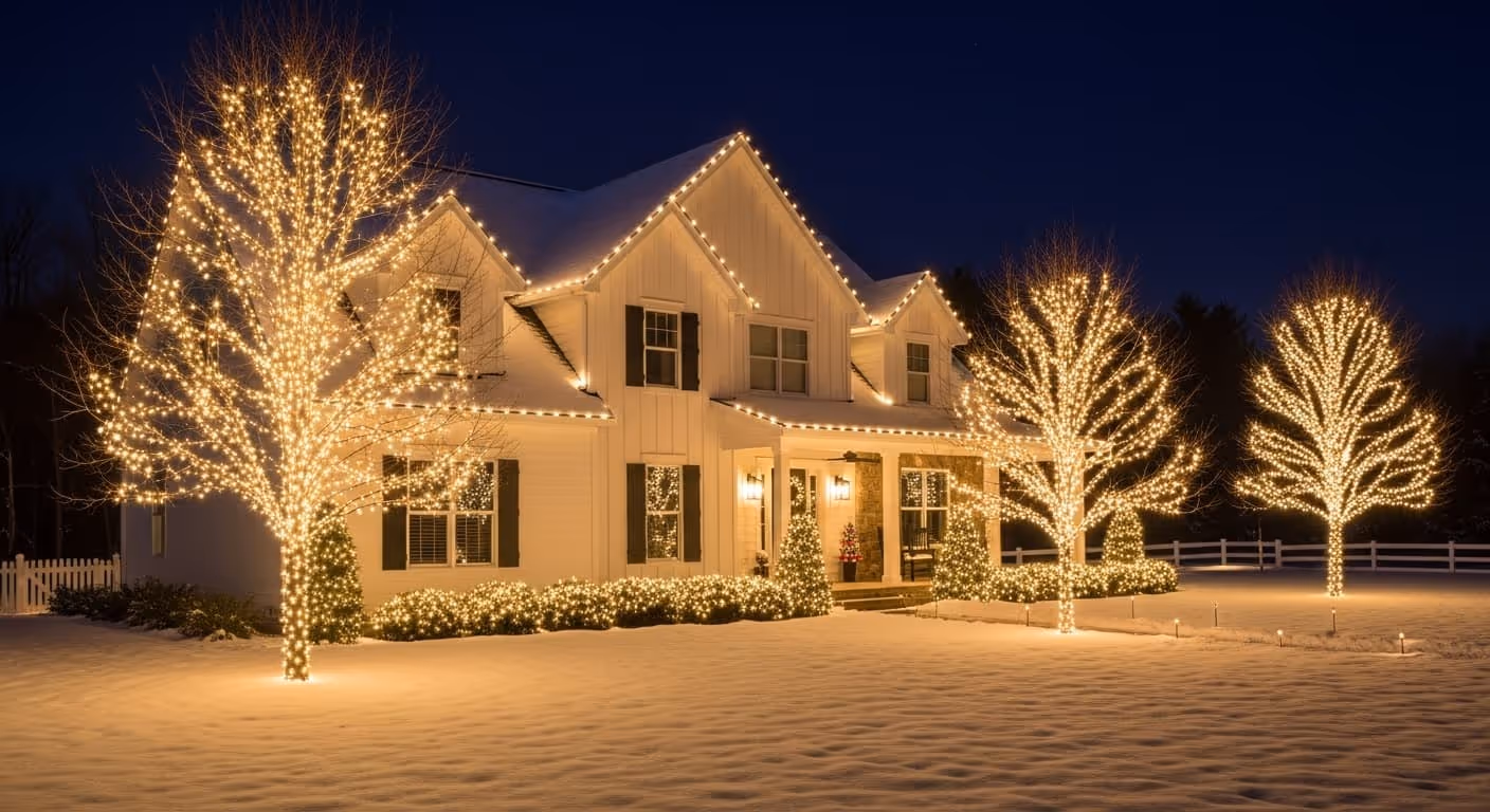 Christmas lights installed on a Vancouver home