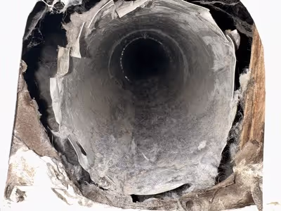 interior dryver vent with accumulation of lint present.