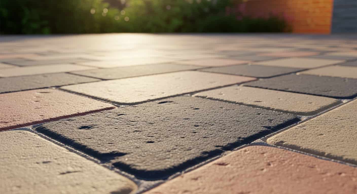 Beautiful paver patio with outdoor furniture, showcasing durability and enhanced curb appeal for homeowners.