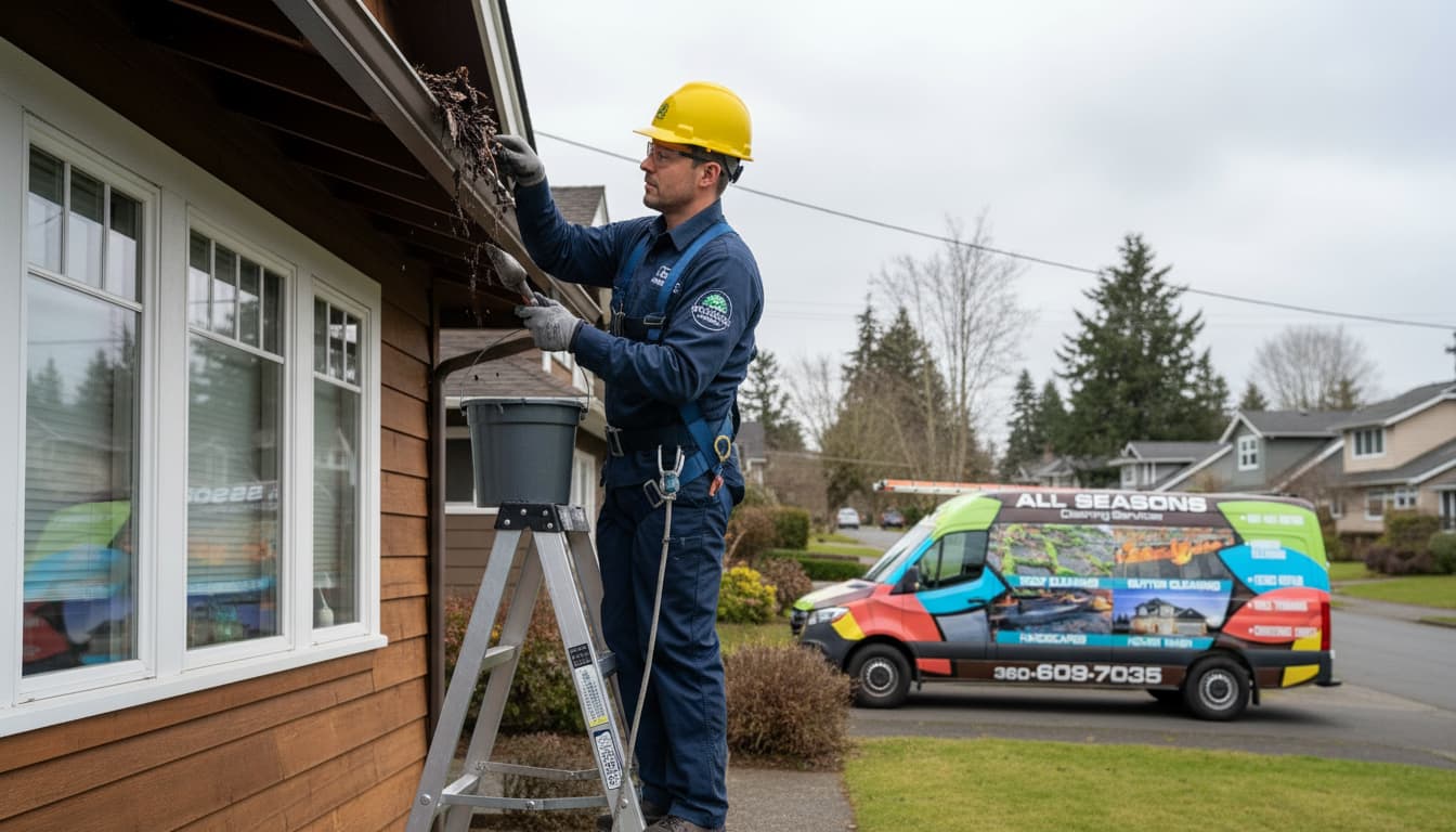 Professional gutter cleaning service in Vancouver WA and Portland OR area