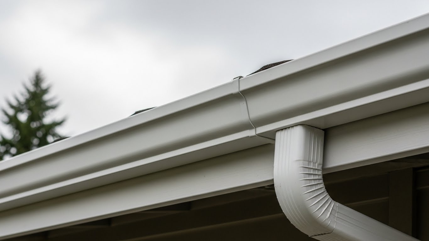 6K K-style aluminum gutter profile on Vancouver WA home