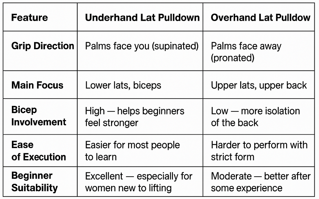 Underhand Lat Pulldown VS Overhand Lat Pulldown