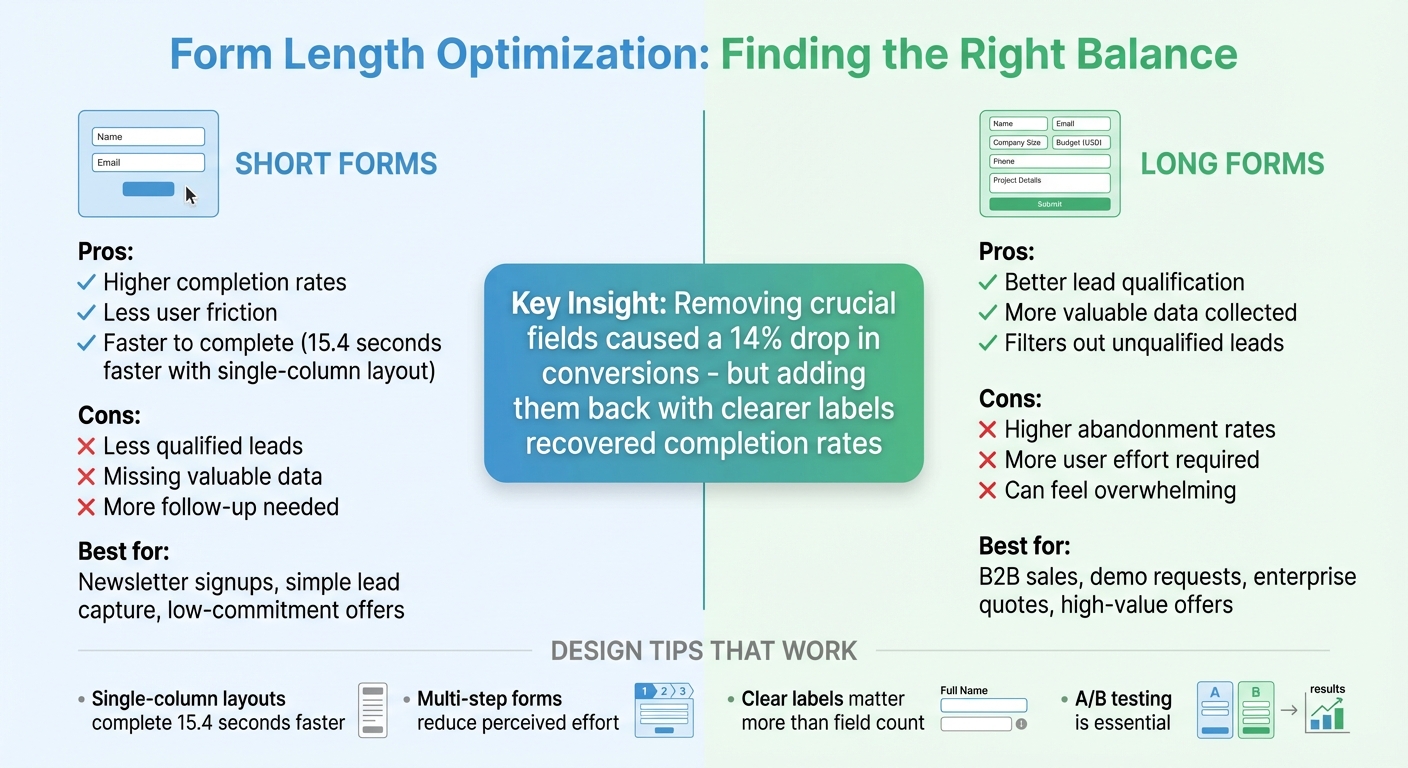 Short vs Long Form Comparison: Completion Rates and Lead Quality