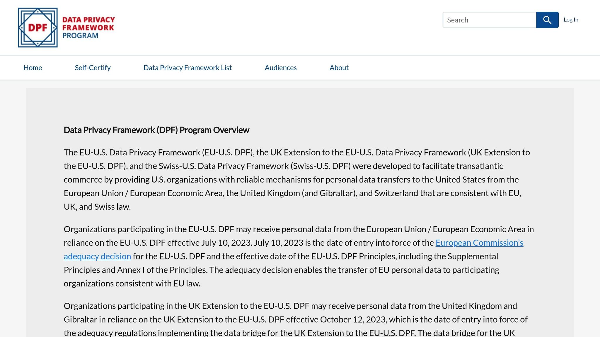 Data Privacy Framework
