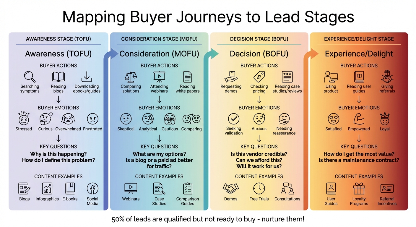 Buyer Journey Stages: Actions, Emotions, and Content Mapping Guide