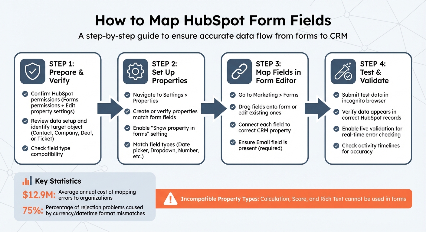 4-Step Process for Mapping HubSpot Form Fields to CRM Properties