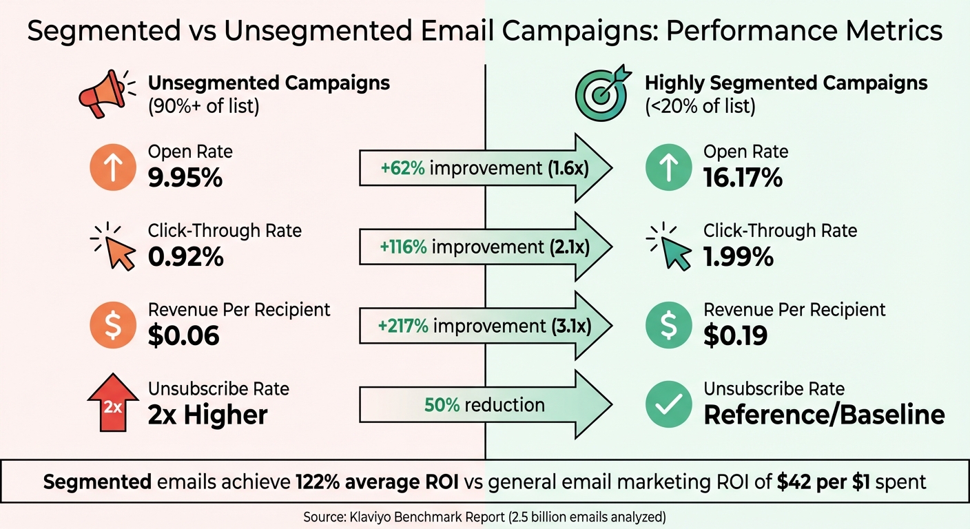 Segmented vs Unsegmented Email Campaign Performance Comparison