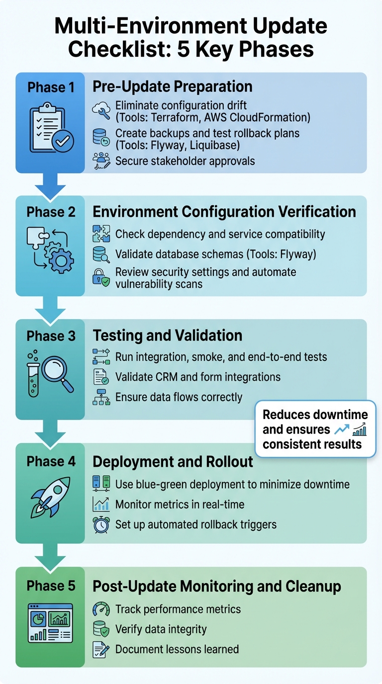 5-Phase Multi-Environment Software Update Checklist