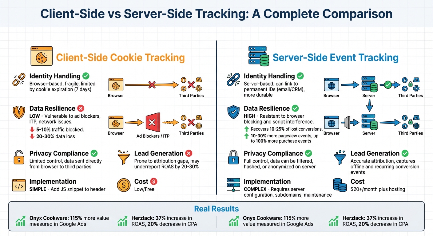 Client-Side vs Server-Side Tracking Comparison