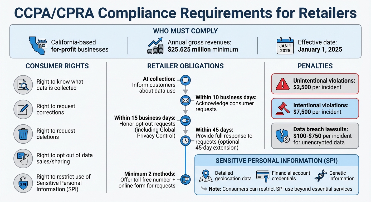 CCPA/CPRA Compliance Requirements and Penalties for Retailers