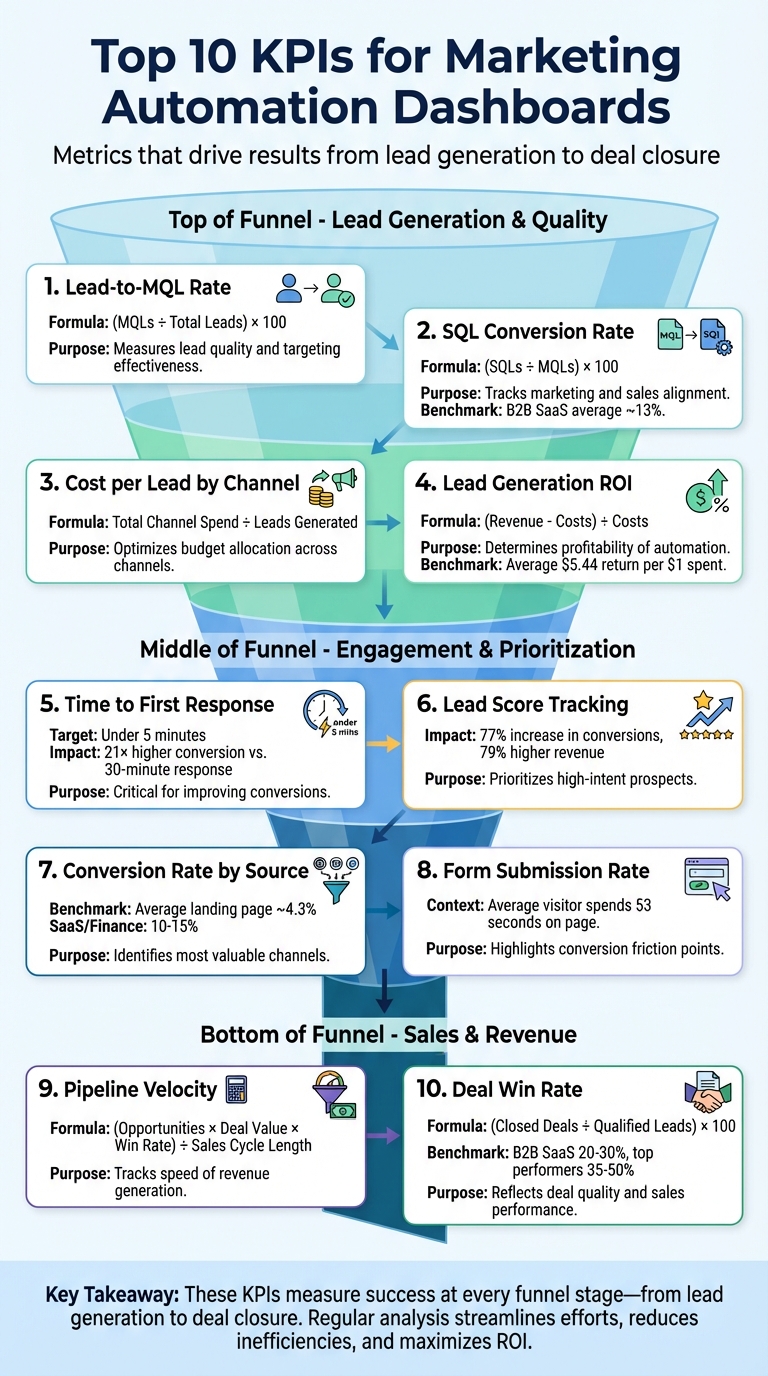 Top 10 KPIs for Marketing Automation Dashboards