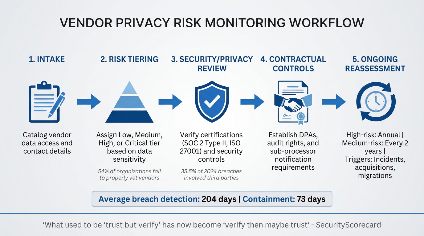 5-Step Vendor Privacy Risk Monitoring Workflow