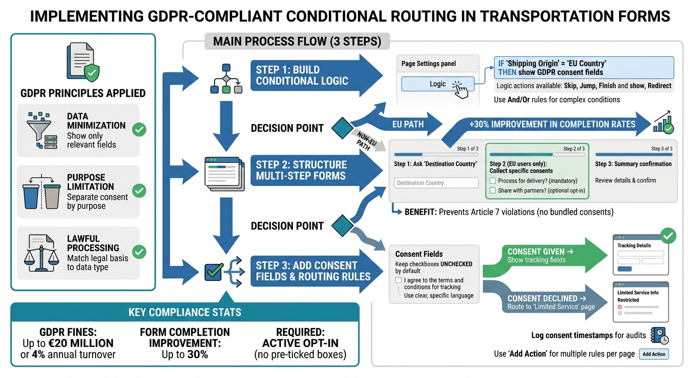 GDPR-Compliant Conditional Form Routing Process for Transportation Companies