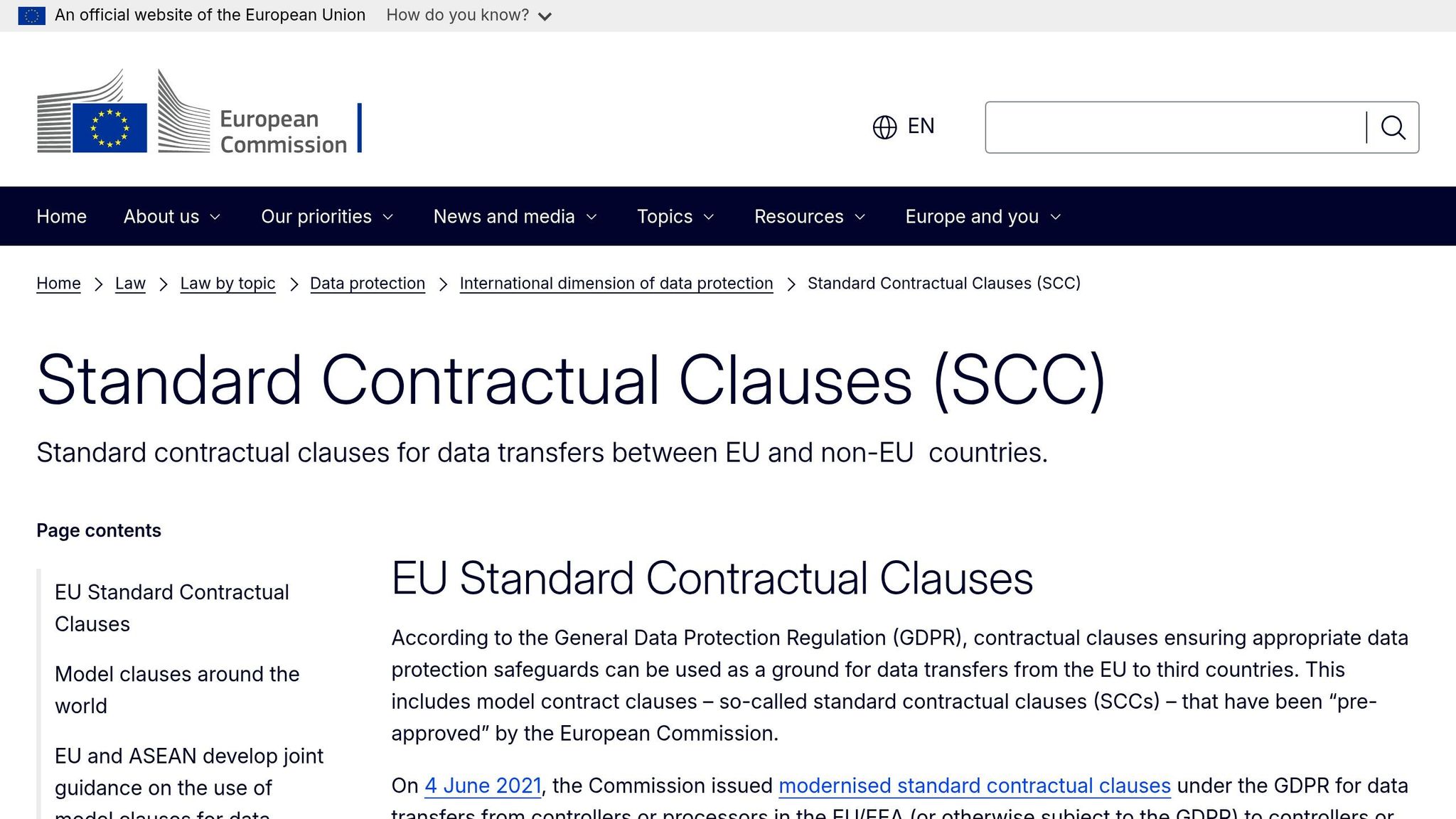 Standard Contractual Clauses