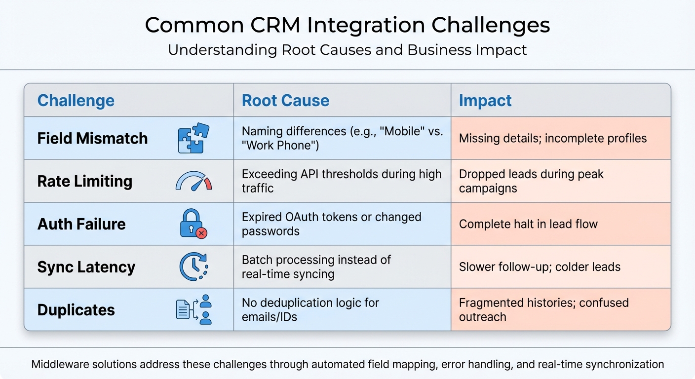 Common CRM Integration Challenges: Causes and Impacts