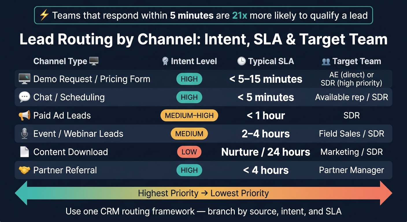 Lead Routing by Channel: Intent, SLA & Target Team