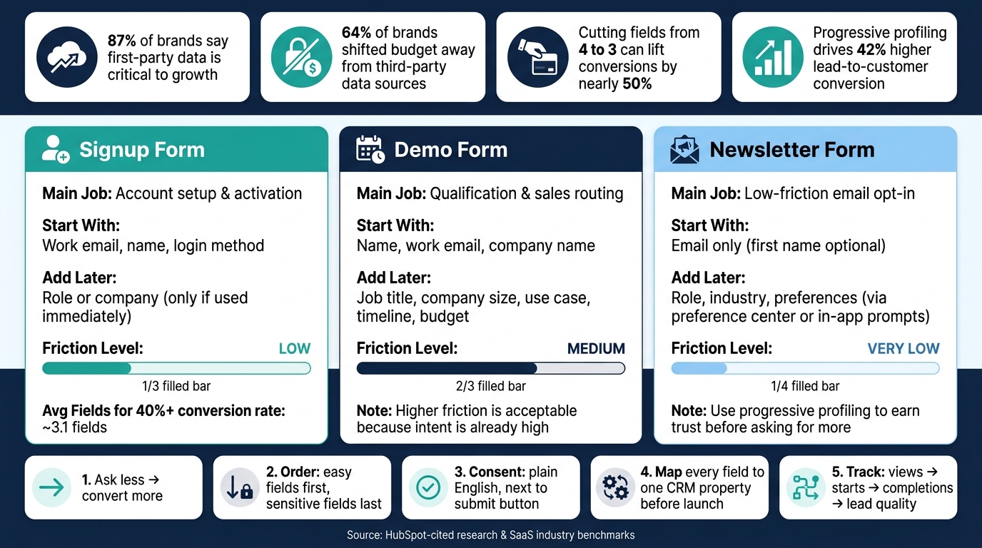 SaaS Form Types: What to Ask, When, and Why