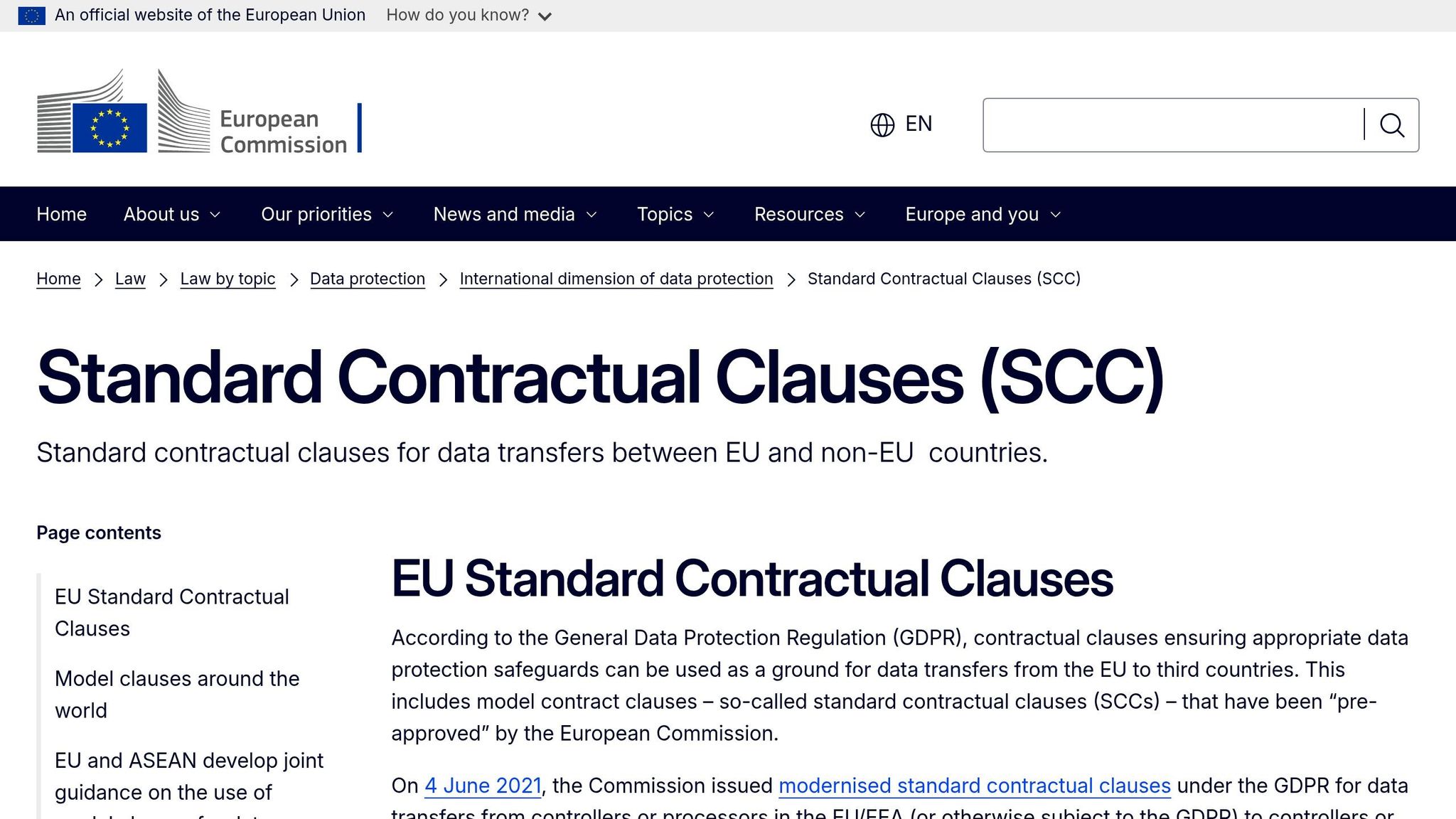 Standard Contractual Clauses