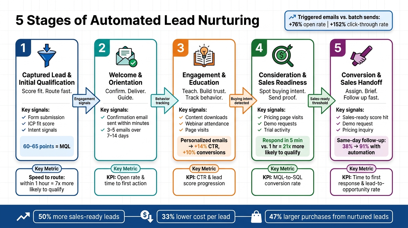 5 Stages of Automated Lead Nurturing: From Capture to Handoff