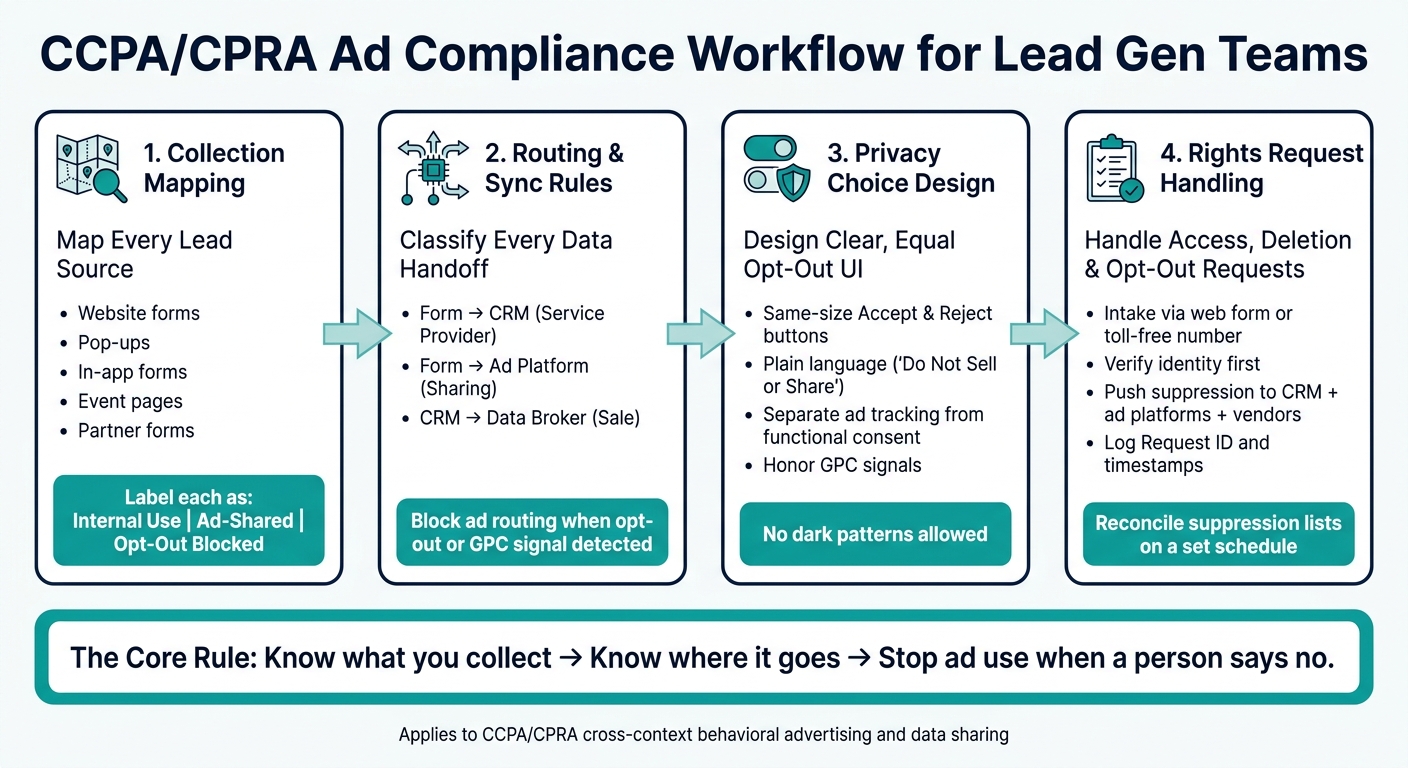 CCPA/CPRA Ad Compliance Workflow for Lead Gen Teams