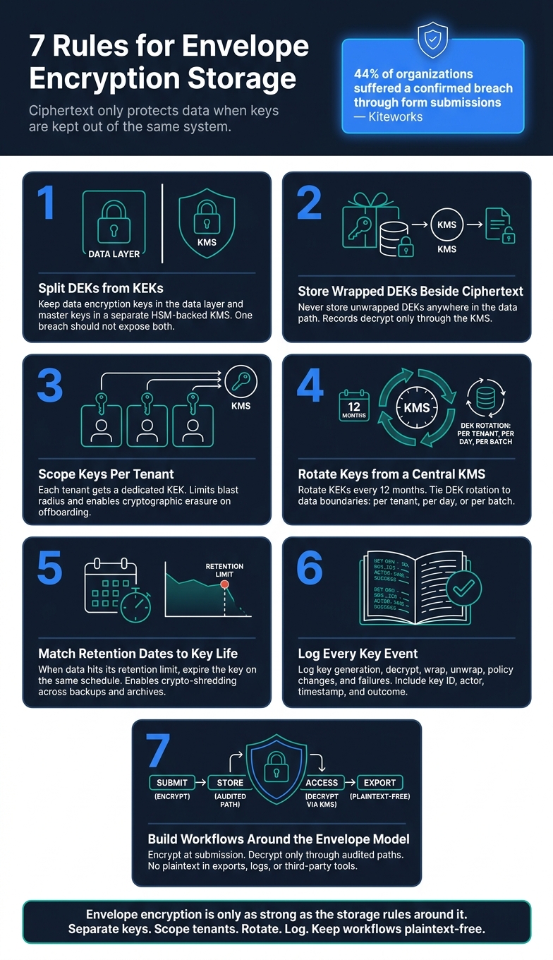 Envelope Encryption Storage: 7 Rules for Secure Form Data