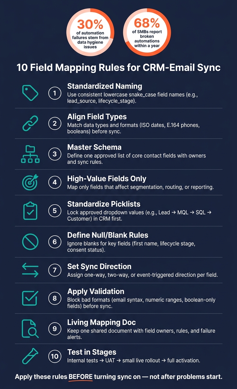 10 CRM-Email Field Mapping Rules: A Visual Checklist