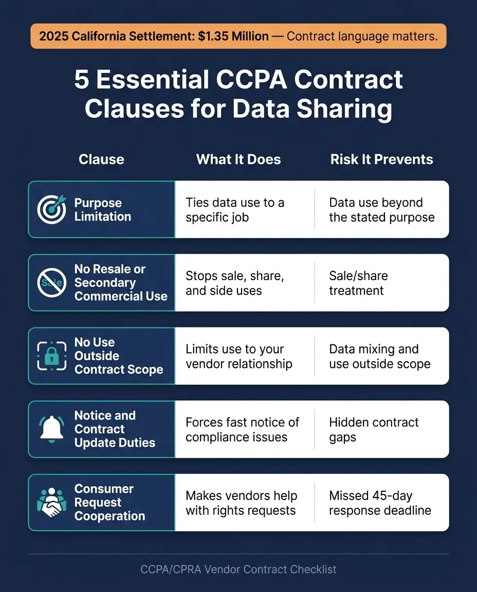 5 Essential CCPA Contract Clauses for Data Sharing