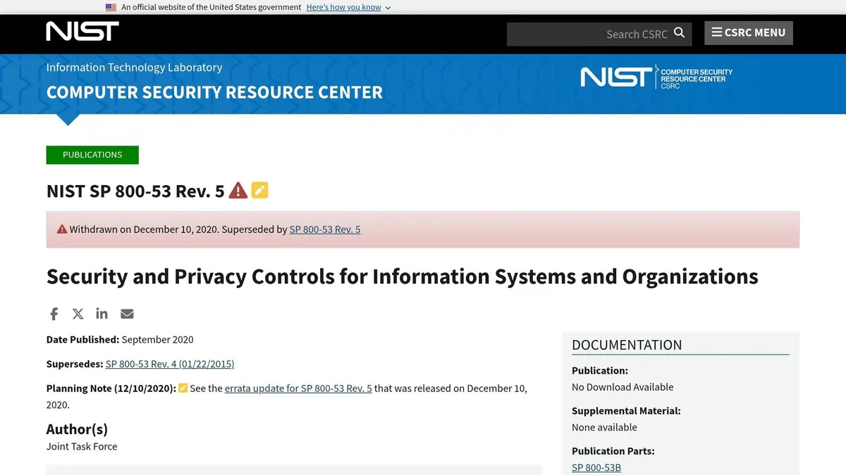 NIST SP 800-53