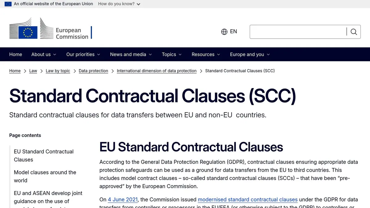 Standard Contractual Clauses