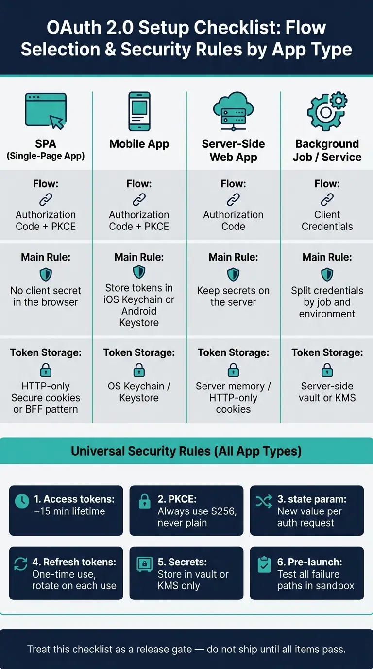 OAuth 2.0 Flow Selection Guide by App Type