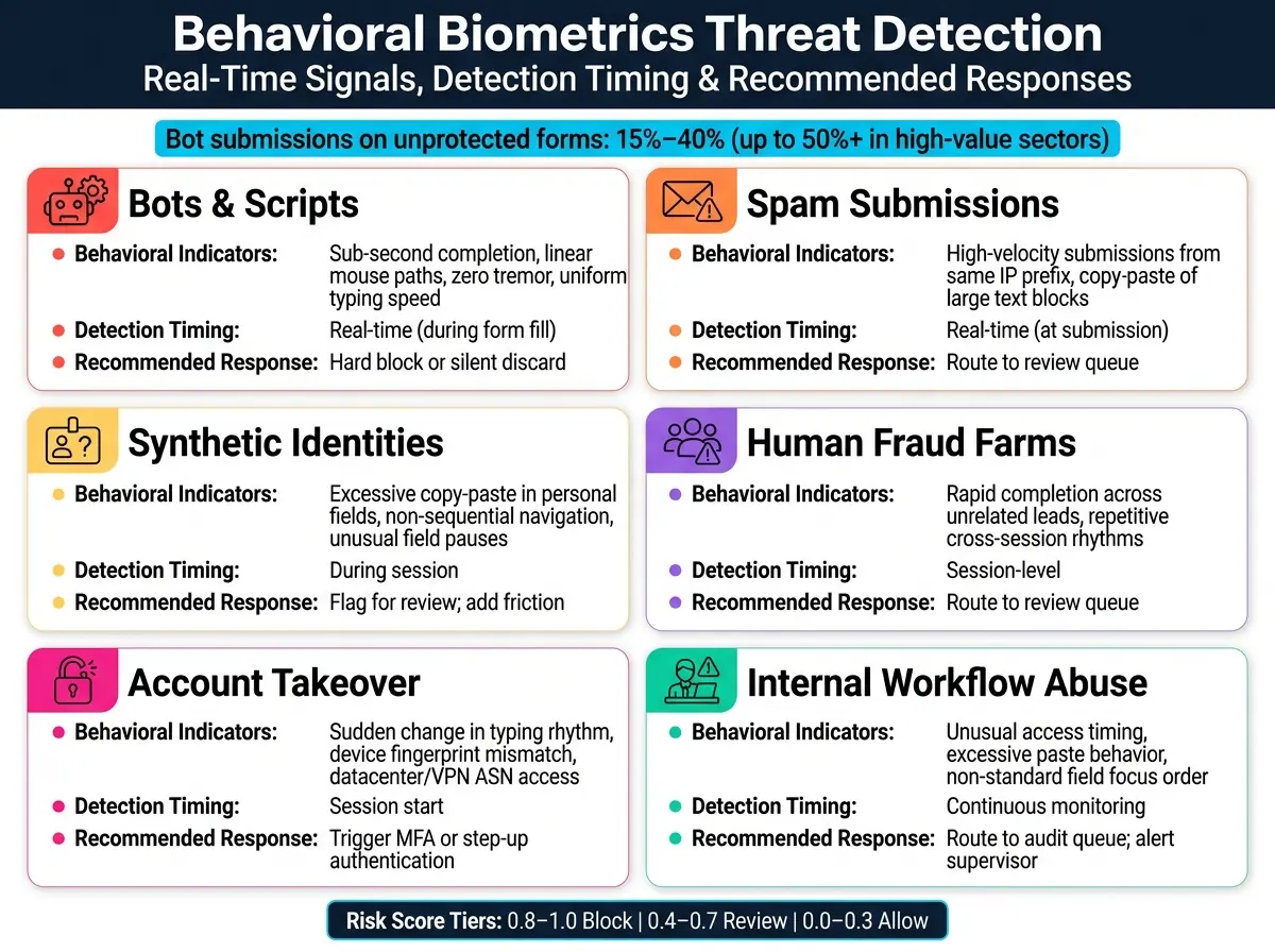 Behavioral Biometrics Threat Detection: Signals, Threats & Responses