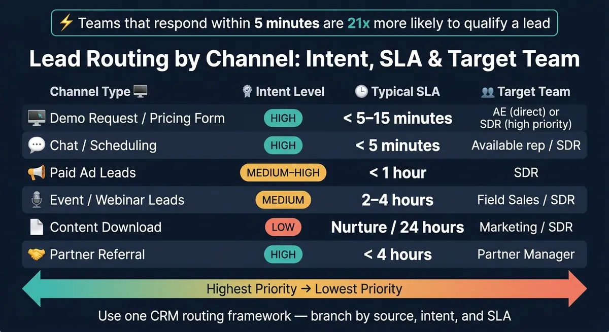 Lead Routing by Channel: Intent, SLA & Target Team
