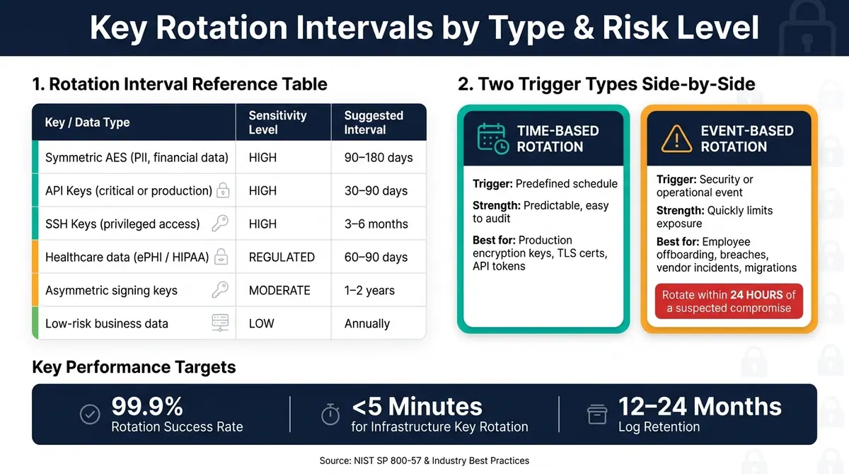 Key Rotation Intervals by Type & Risk Level