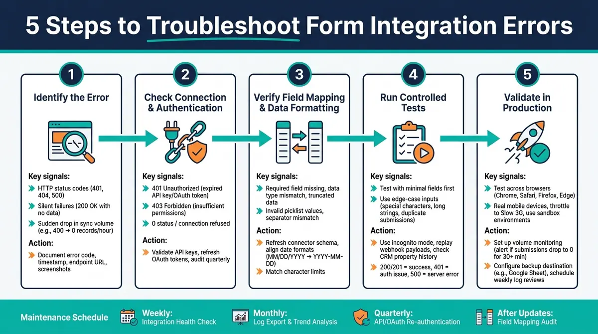 5 Steps to Troubleshoot Form Integration Errors