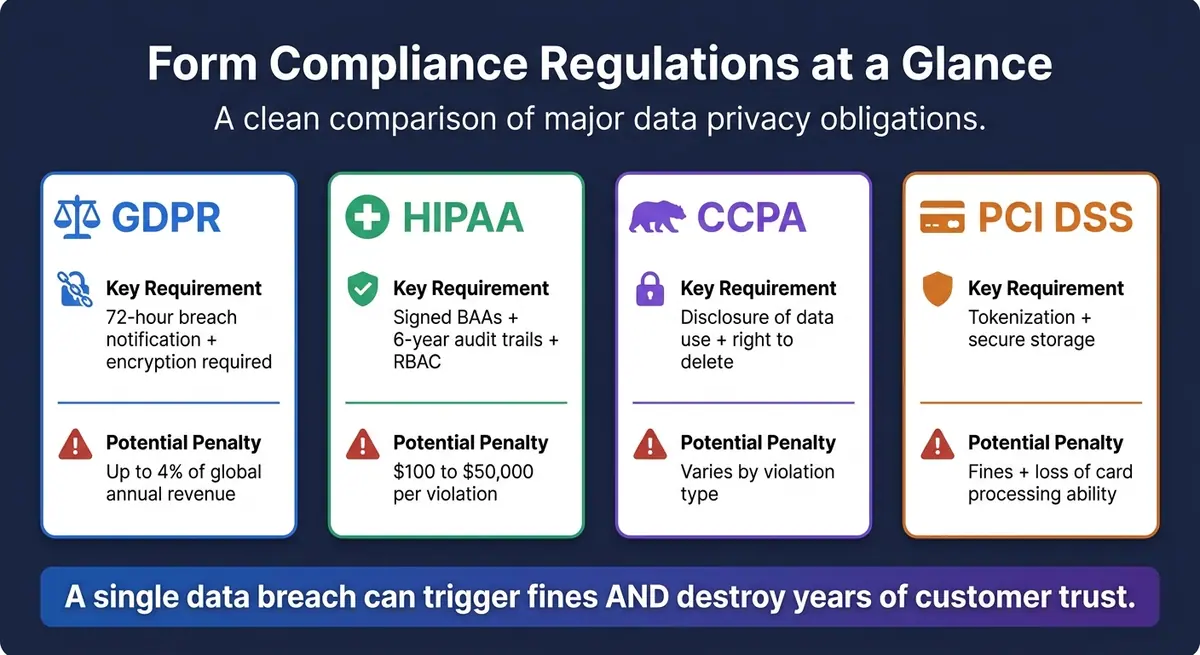 Compliance Regulations for Secure Form Hosting: Penalties & Requirements