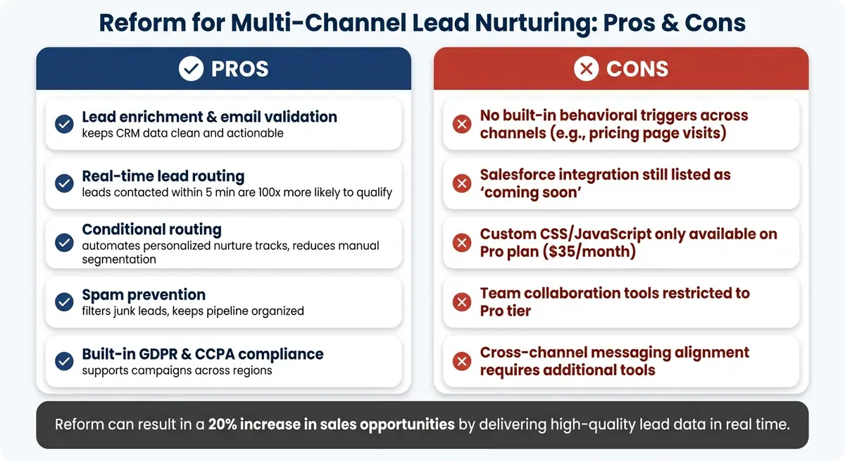 Reform Pros & Cons: Multi-Channel Lead Nurturing at a Glance