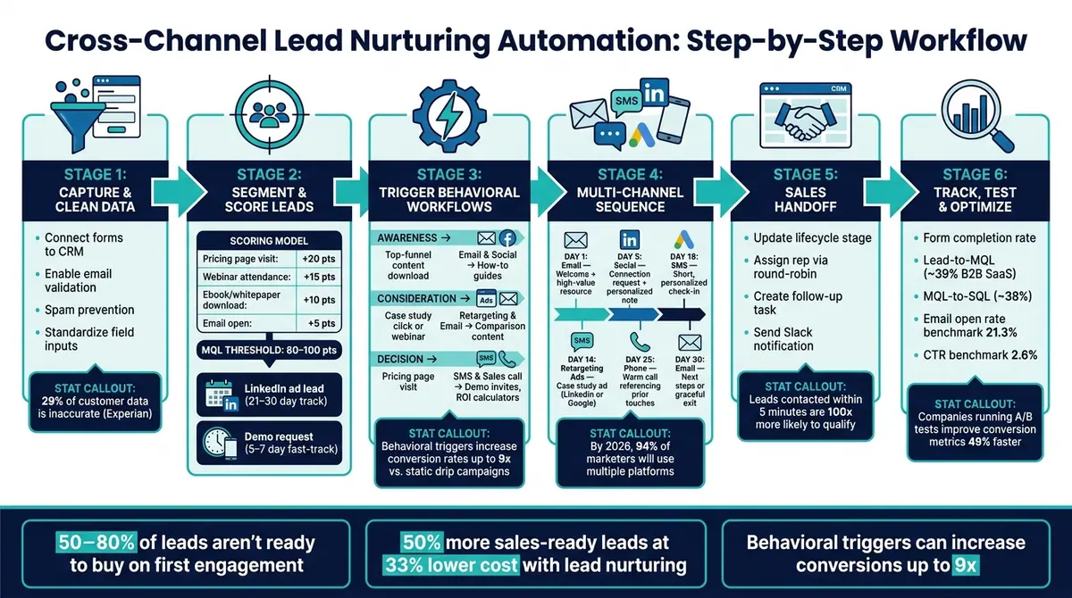 Cross-Channel Lead Nurturing Automation: Step-by-Step Workflow