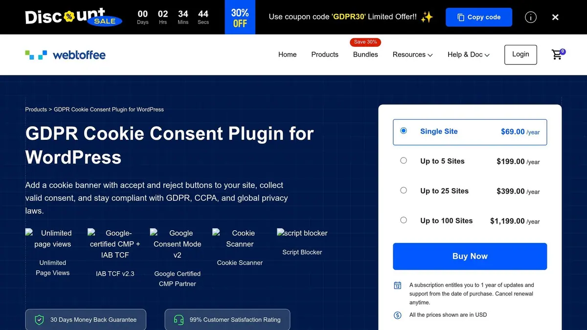 GDPR Cookie Consent Plugin