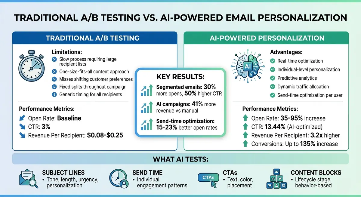 AI vs Traditional Email A/B Testing: Performance Metrics Comparison